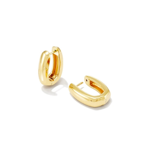 Ellen Wide Huggie Earrings, 18K Gold Vermeil