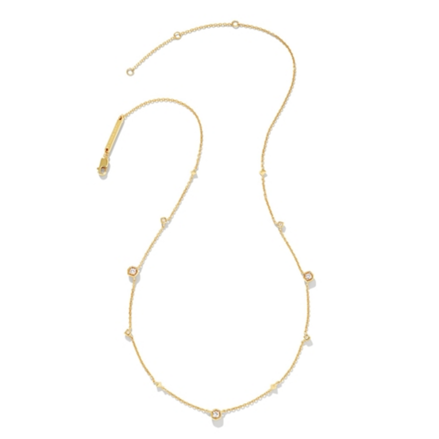 DAVIE TRIO STRAND NECKLACE, 18K GOLD VERMEIL WHITE SAPPHIRE