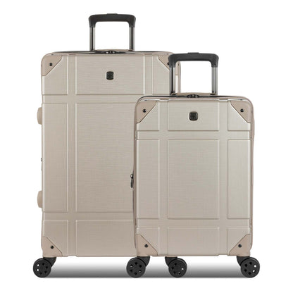 7639 EXPANDABLE 2PC TRUNK HARDSIDE SPINNER SET SAND