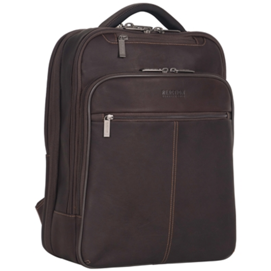 COLOMBIAN LEATHER EZ SCAN BACKPACK, BROWN, ONE SIZE
