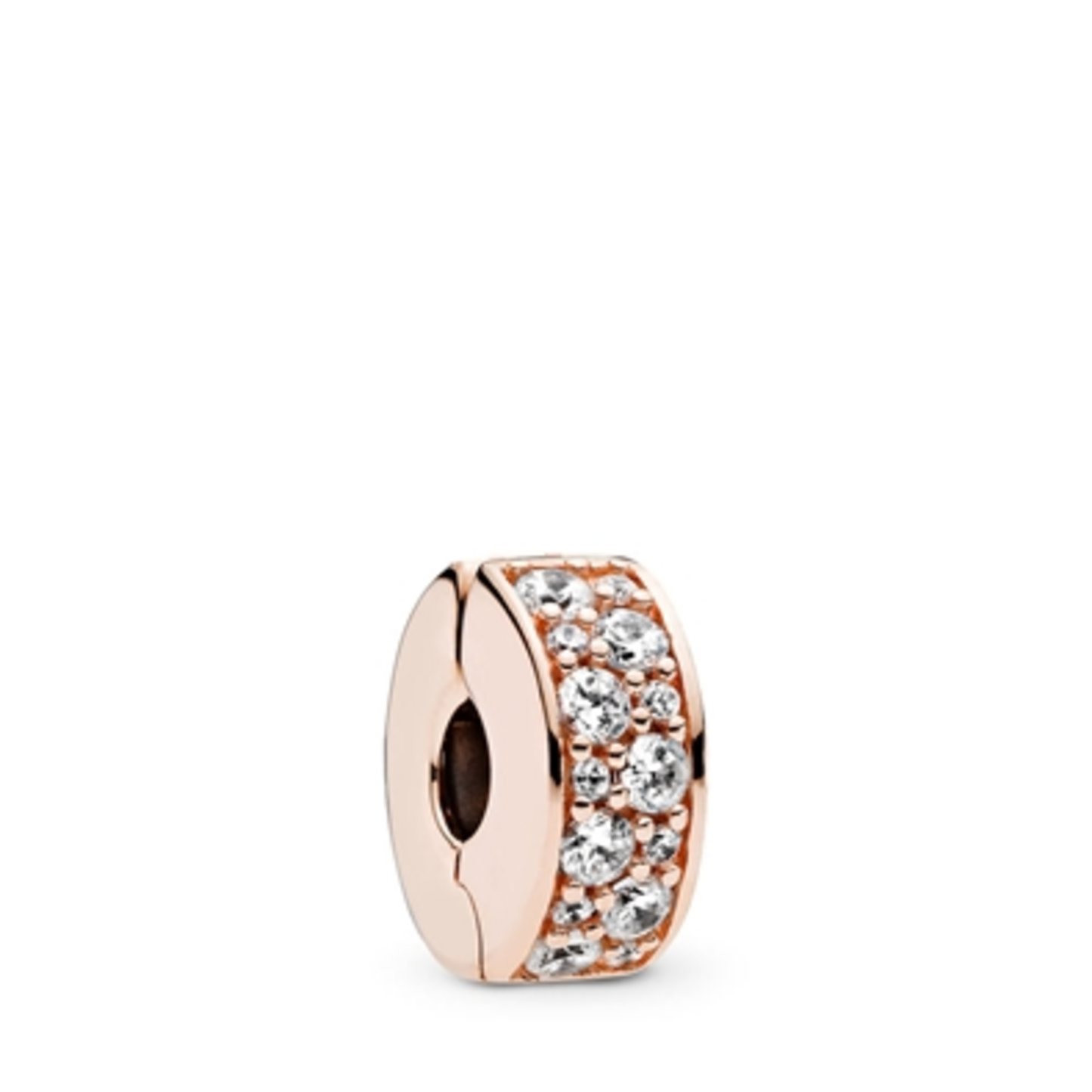 CLEAR PAVE CLIP CHARM, ROSE GOLD