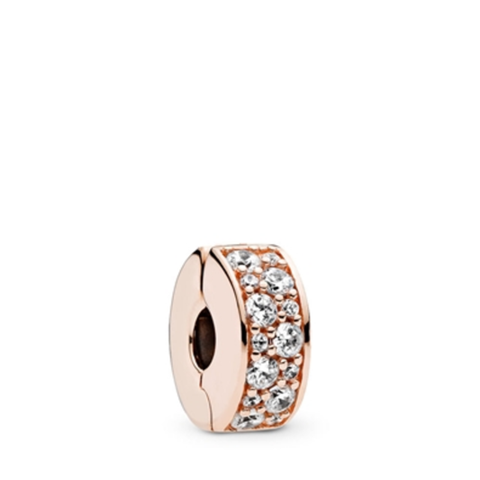 CLEAR PAVE CLIP CHARM, ROSE GOLD
