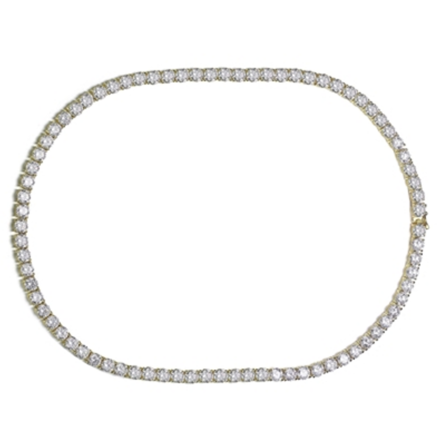 14K YELLOW GOLD CLASSIC TENNIS NECKLACE, GOLD, 17"