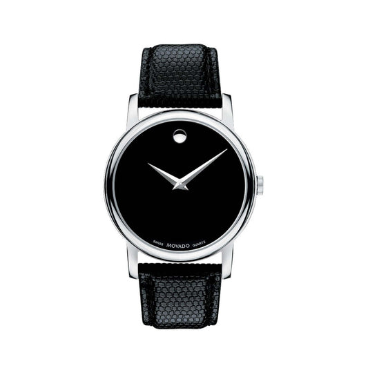 MENS MUSEUM CLASSIC & TEXTURED LEATHER STRAP WATCH