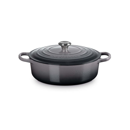 6.75QT SIGNATURE CAST IRON ROUND WIDE OVEN OYSTER