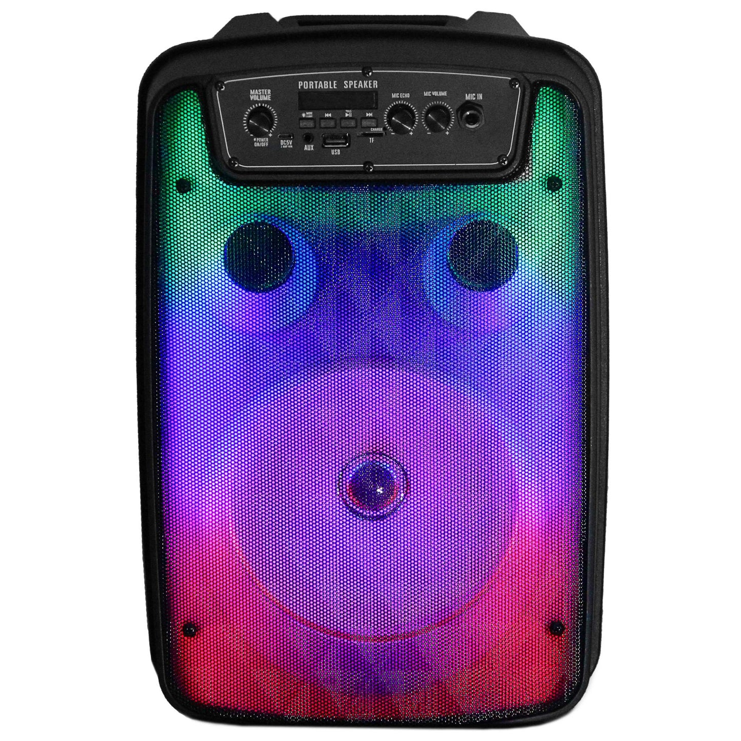 FIRE BOX 8" TWS BLUETOOTH SPEAKER W/ LIGHT SHOW AND MICROPHONE