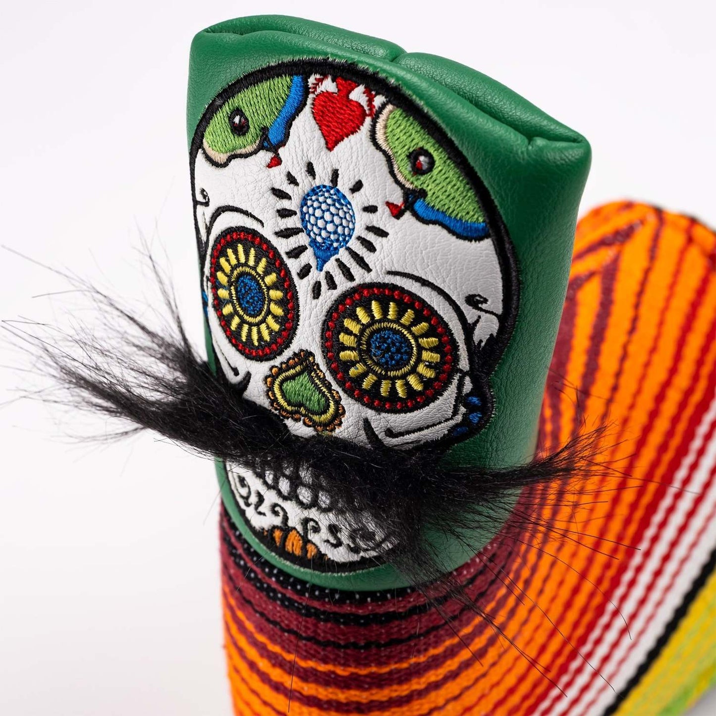 MUSTACHE SUGAR SKULL - BLADE PUTTER COVER GREEN