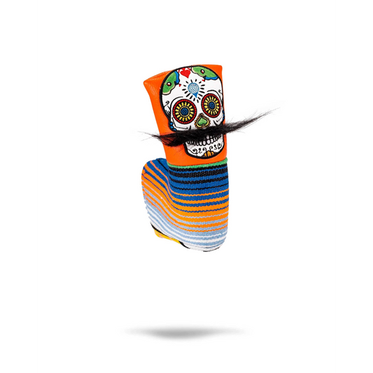 MUSTACHE SUGAR SKULL - BLADE PUTTER COVER ORANGE