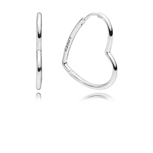 ASYMMETRIC HEARTS OF LOVE HOOP, SILVER