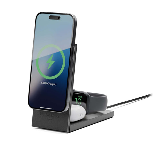 RISE 3-IN-1 QI2 MAGNETIC WIRELESS CHARGER BLACK