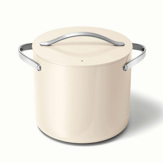 12QT NONSTICK CERAMIC STOCKPOT W/ LID CREAM