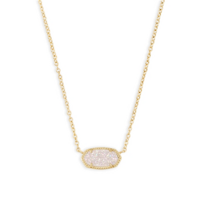 ELISA NECKLACE, GOLD IRIDESCENT DRUSY