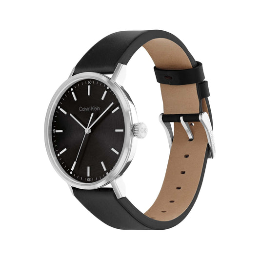 MENS & LEATHER STRAP WATCH