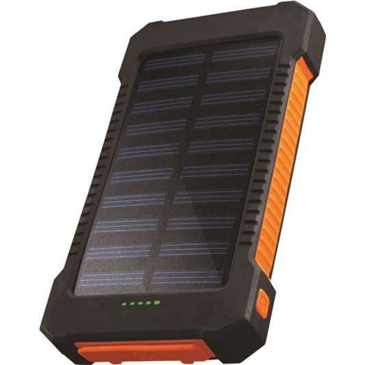 SOLAR POWERBANK W/ BUILT-IN USB PORTS, BLACK