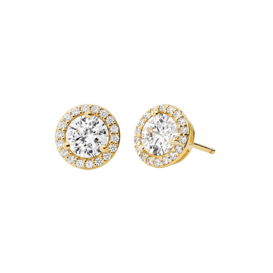 STERLING PAVE ROUND STUD EARRINGS