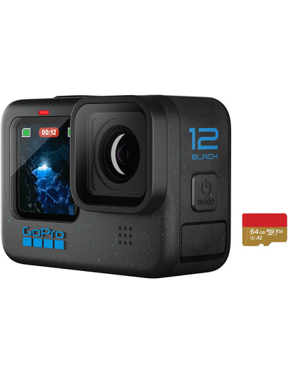 GOPRO HERO12 BLACK + GOPRO 64GB MICROSD MEMORY CARD