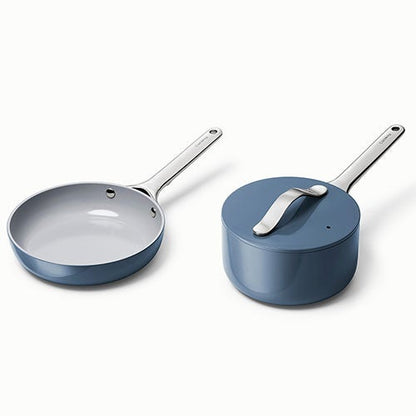 NONSTICK CERAMIC MINIS DUO COOKWARE SET - FRY PAN & SAUCEPAN