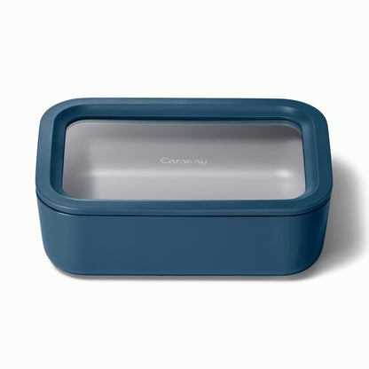 6.6 CUP GLASS FOOD CONTAINER RECTANGULAR SHAPE W/ LID