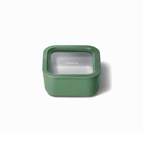 4.4 CUP GLASS FOOD CONTAINER SQUARE SHAPE W/ LID