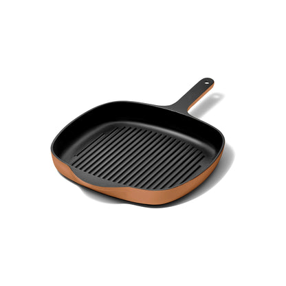 10.5" ENAMELED CAST IRON GRILL PAN