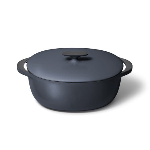 8.5QT ENAMELED CAST IRON OVAL DUTCH W/ LID