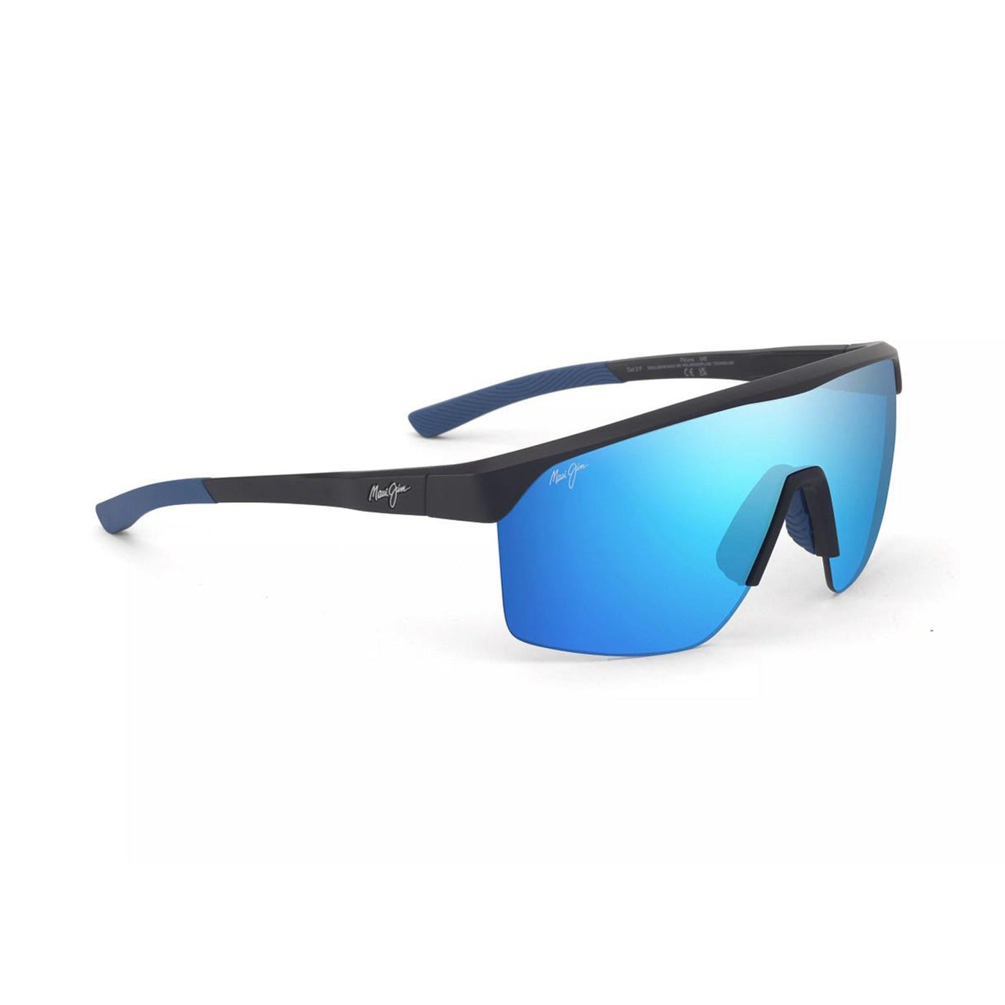 PALUNA POLARIZED SUNGLASSES MATTE BLACK FRAME BLUE HAWAII LENS
