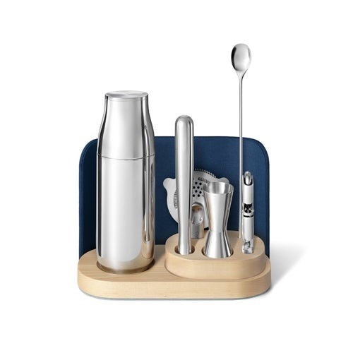 COMPLETE BAR SET W/ COMPLIMENTARY STORAGE NAVY