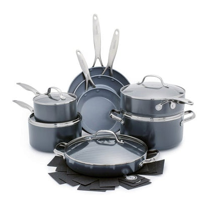 VALENCIA PRO 13PC CERAMIC NONSTICK COOKWARE SET GRAY
