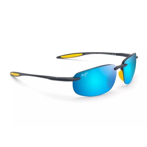 HO'OKIPA ULTRA POLARIZED SUNGLASSES, MATTE DARK BLUE FRAME, BLUE HAWAII LENS