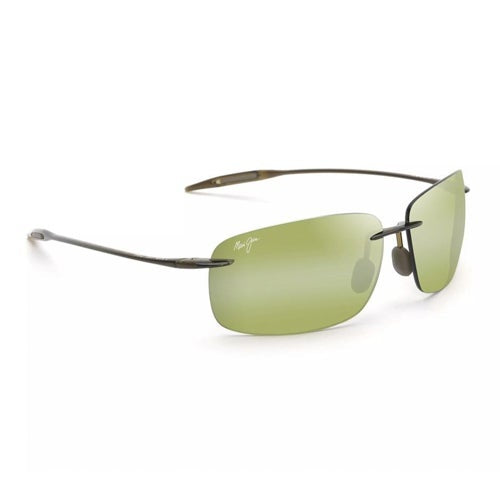BREAKWALL POLARIZED SUNGLASSES SHINY KHAKI GREEN FRAME MAUI HT LENS
