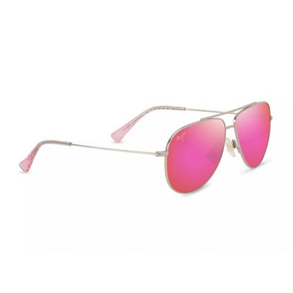 HAU'OLI XS POLARIZED SUNGLASSES, SHINY LT GOLD & FUCHSIA FRAME, MAUI SUNRISE LENS