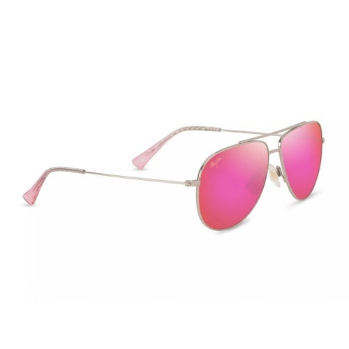 HAU'OLI XS POLARIZED SUNGLASSES, SHINY LT GOLD & FUCHSIA FRAME, MAUI SUNRISE LENS