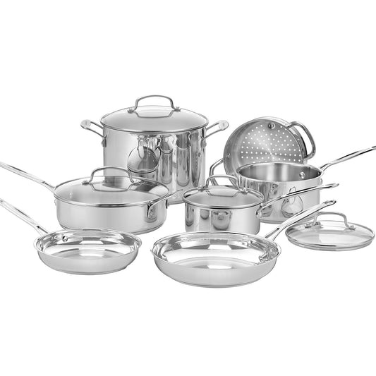 CUISINART 11-PIECE STAINLESS STEEL CHEF'S CLASSIC COOKWARE SET