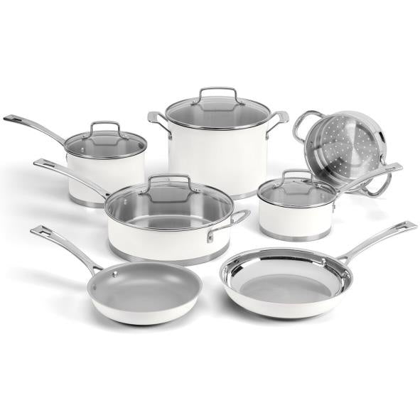 CUISINART PROFESSIONAL SERIES MATTE WHITE 11-PIECE COOKWARE SET