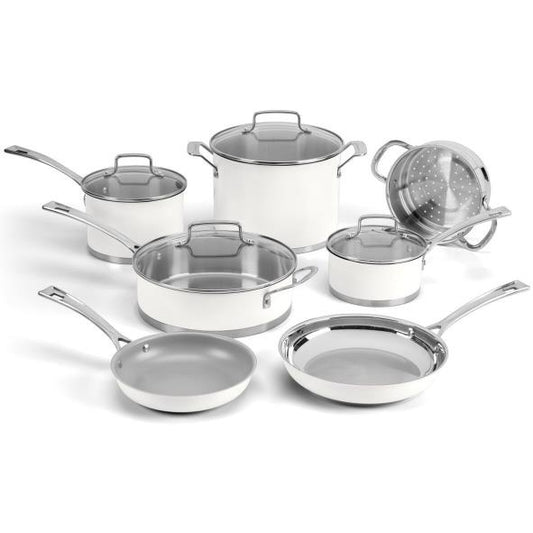 CUISINART PROFESSIONAL SERIES MATTE WHITE 11-PIECE COOKWARE SET
