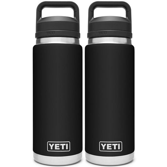 YETI RAMBLER 26 OZ. BOTTLE W/CHUG CAP - BLACK (2-PACK)
