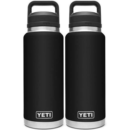 YETI RAMBLER 36 OZ. BOTTLE W/CHUG CAP - BLACK (2-PACK)