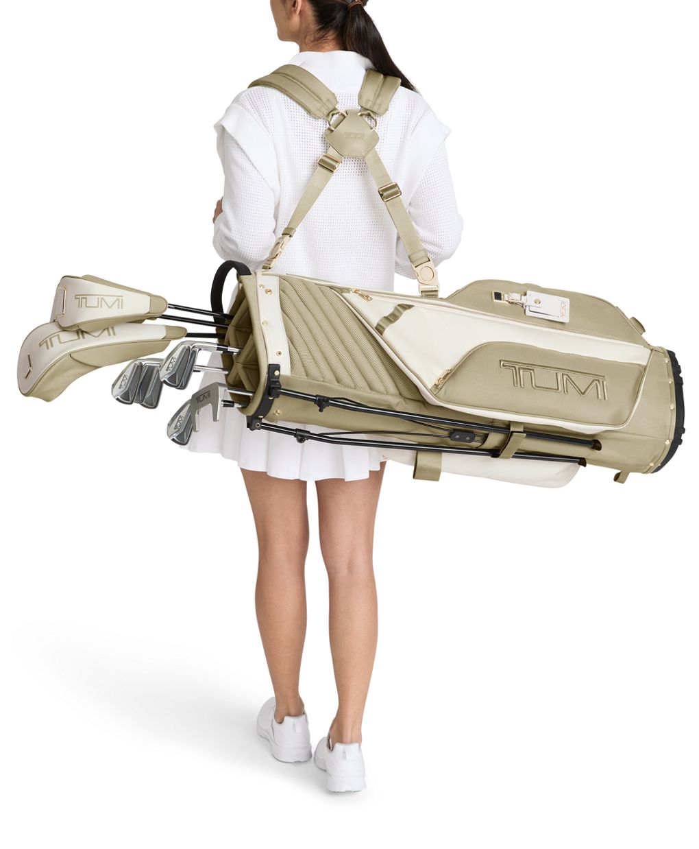 TUMI ALPHA GOLF STAND BAG - OFF WHITE/TAN