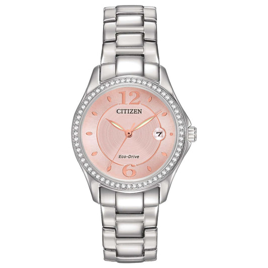 WOMENS SILHOUETTE SWAROVSKI CRYSTAL ECO-DRIVE WATCH