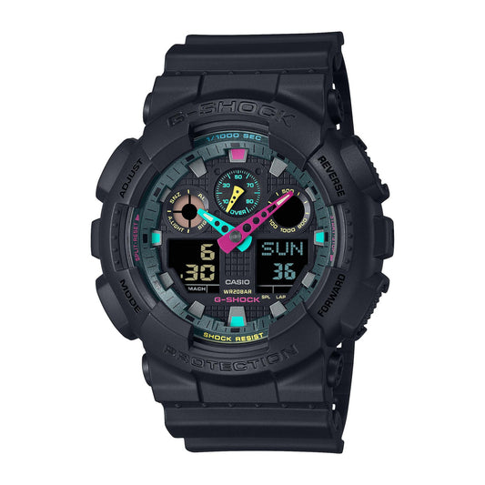 MEN'S GA-100 RESIN WATCH W/ FLUORESCENT ACCENTS