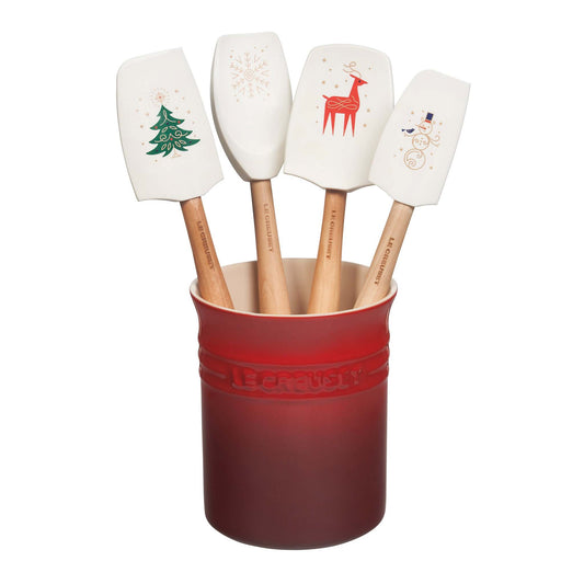 NOEL COLLECTION 5PC UTENSIL SET W/ CROCK