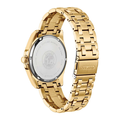MEN'S PEYTEN ECO-DRIVE GOLD-TONE STAINLESS STEEL WATCH, BLUE DIAL