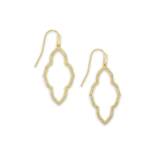 Abbie Small Open Frame Earrings, Gold