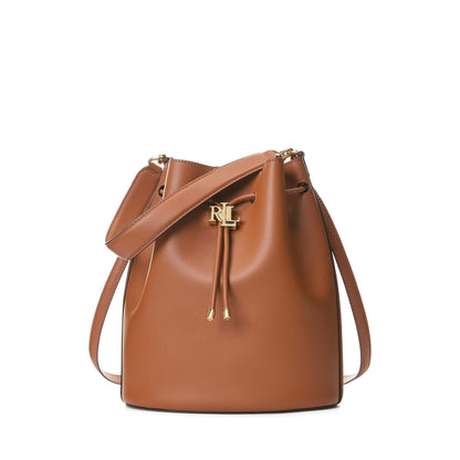 ANDIE LEATHER LARGE DRAWSTRING BAG LAUREN TAN