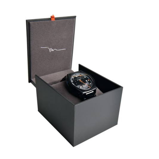 MEN'S SERIES X MARC ANTHONY AUTOMATIC BLACK IP STAINLESS STEEL WATCH, BLACK DIAL