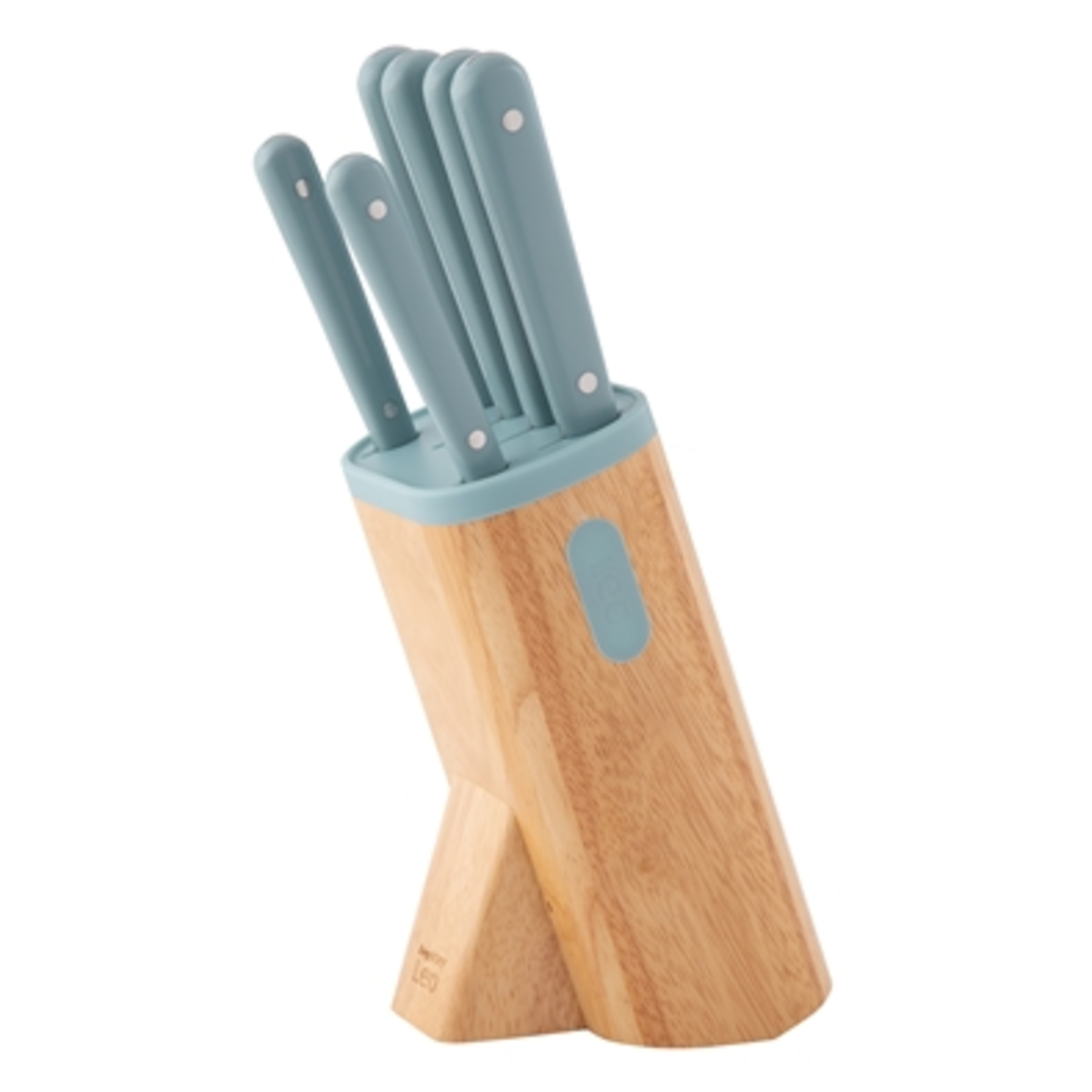 LEO GLINTS CUTLERY SET WITH BLOCK, SLATE, 7 PIECES