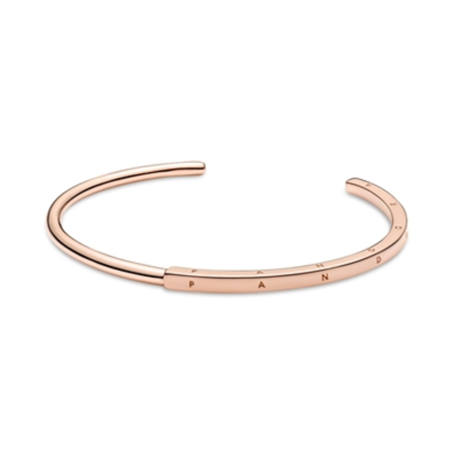 PANDORA SIGNATURE I-D OPEN BANGLE, ROSE GOLD, 7.5