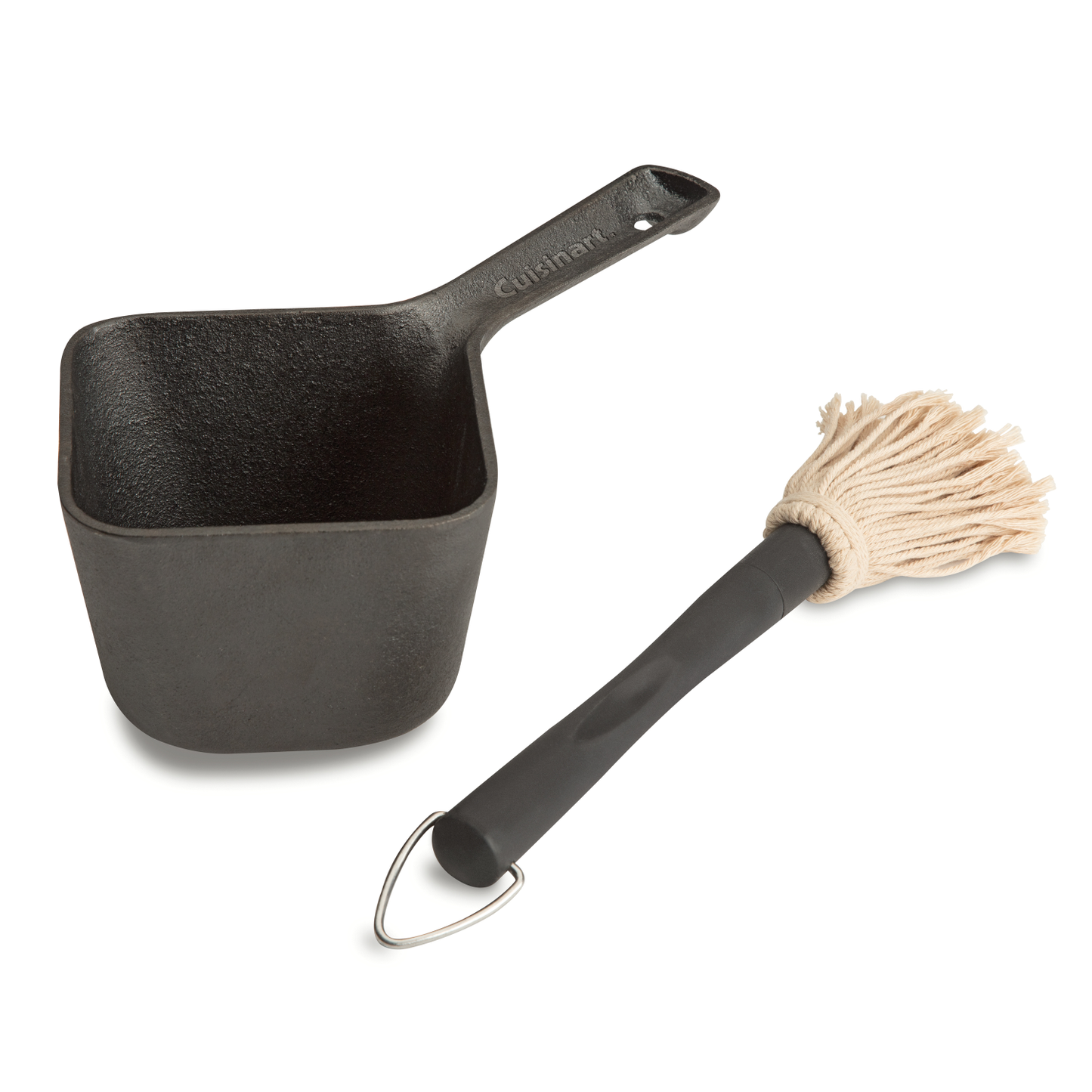 CAST IRON BASTING POT AND BRUSH