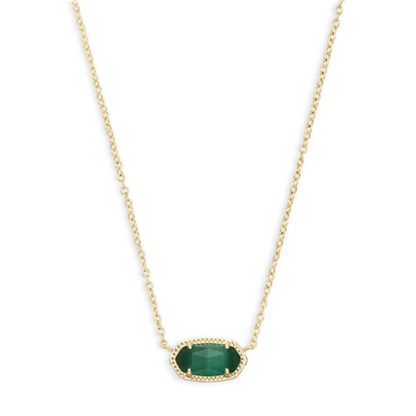 ELISA NECKLACE, GOLD/EMERALD CAT'S EYE