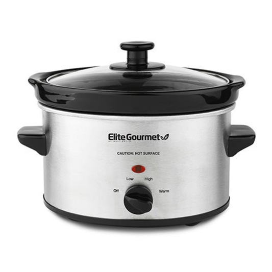 GOURMET 2QT STAINLESS STEEL SLOW COOKER